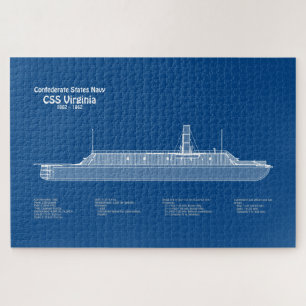 CSS Virginia - Ship Blueprint Plans ABD Jigsaw Puzzle