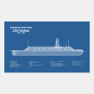 CSS Virginia - Ship Blueprint Plans ABD Sticker