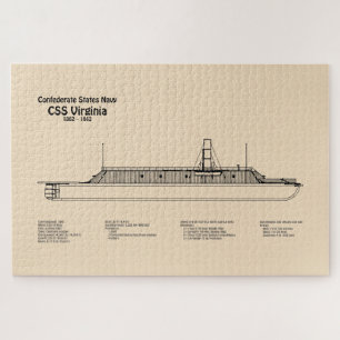 CSS Virginia - Ship Blueprint Plans SD Jigsaw Puzzle