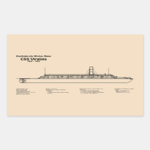 CSS Virginia - Ship Blueprint Plans SD Sticker