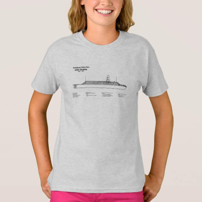 CSS Virginia - Ship Blueprint Plans SD T-Shirt (Front)