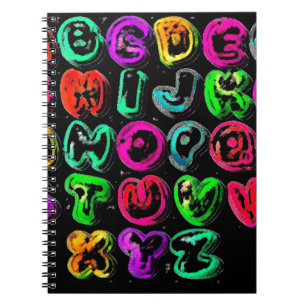 CSVL COLORFUL GRAFFITI ALPHABET LETTERS NOTEBOOK