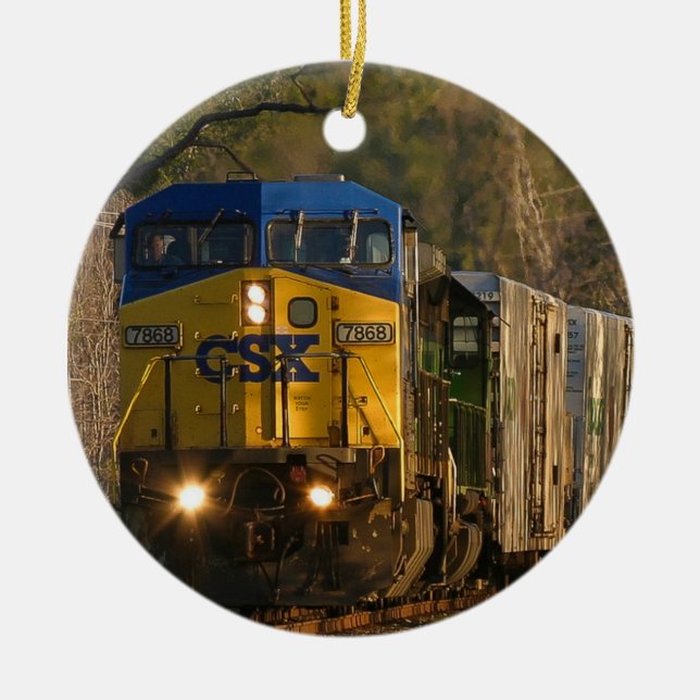 CSX 7868 Train front picture Ornament (Front)