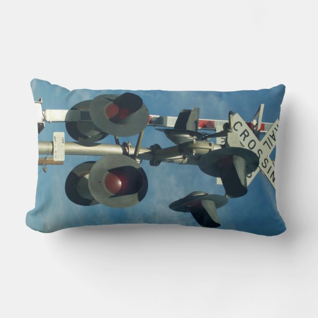 CSX Engine and Crossing Signal Pillow. Lumbar Pillow (Front)