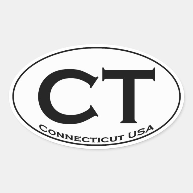 CT - Connecticut USA Oval Logo Oval Sticker (Front)
