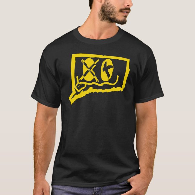 CT Eyes Connecticut Grunge Smiling Face Black back T-Shirt (Front)