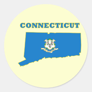CT State Flag Classic Round Sticker