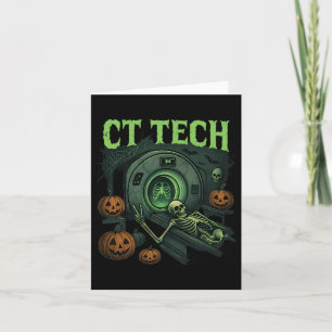 Ct Tech Skeleton Funny Halloween Mri Technician Ra Card