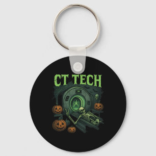 Ct Tech Skeleton Funny Halloween Mri Technician Ra Keychain
