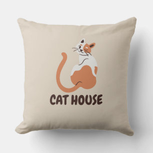 cte cat design throw pillow