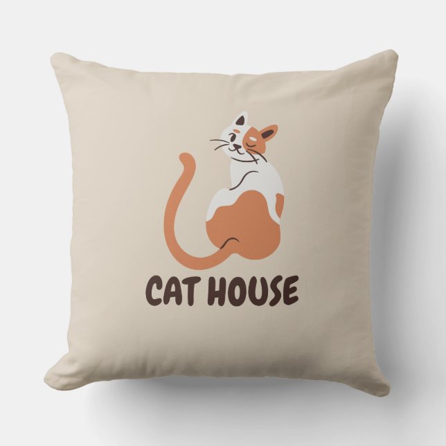 cte cat design throw pillow (Front)