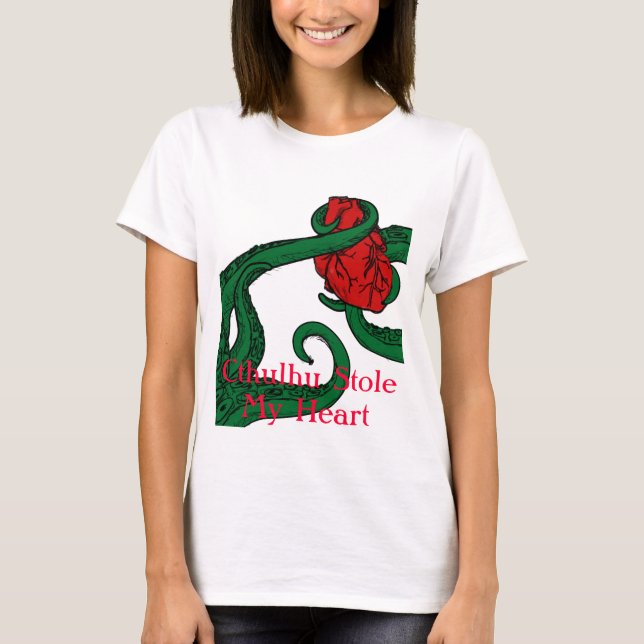 Cthulhu a volé mon T-shirt de dames de coeur - (Devant)