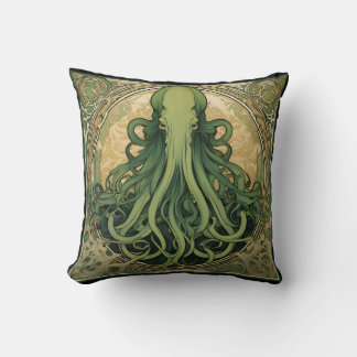 Cthulhu Art Nouveau Throw Pillow