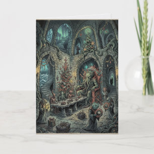 Cthulhu Christmas Dinner Lovecraft Horror Card