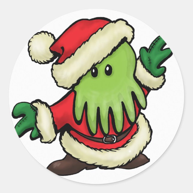 Cthulhu Claus Envelope Stickers (Front)