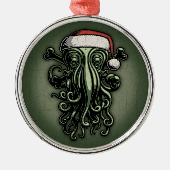 Cthulhu Claus Metal Ornament (Front)