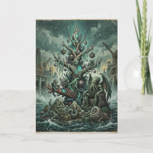 Cthulhu Creepy Christmas Party Card