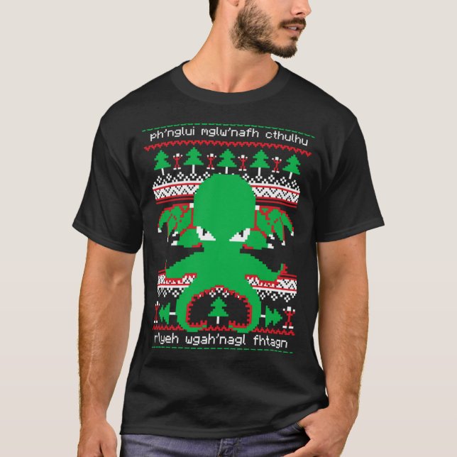 Cthulhu Cultist Christmas Cthulhu Ugly Christmas S T-Shirt (Front)