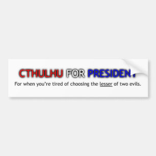 Cthulhu For President Bumper Sticker