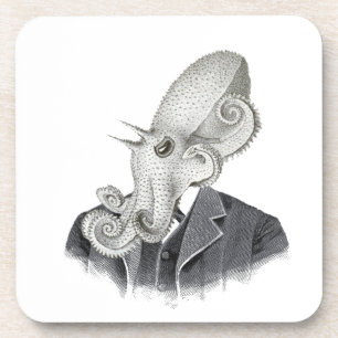 Cthulhu Gentleman Vintage Illustration Coaster Set