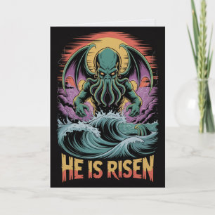 Cthulhu He Is Risen Easter Card