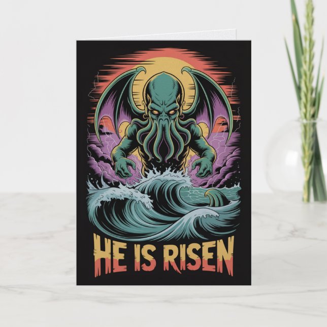 Cthulhu He Is Risen Easter Card (Front)