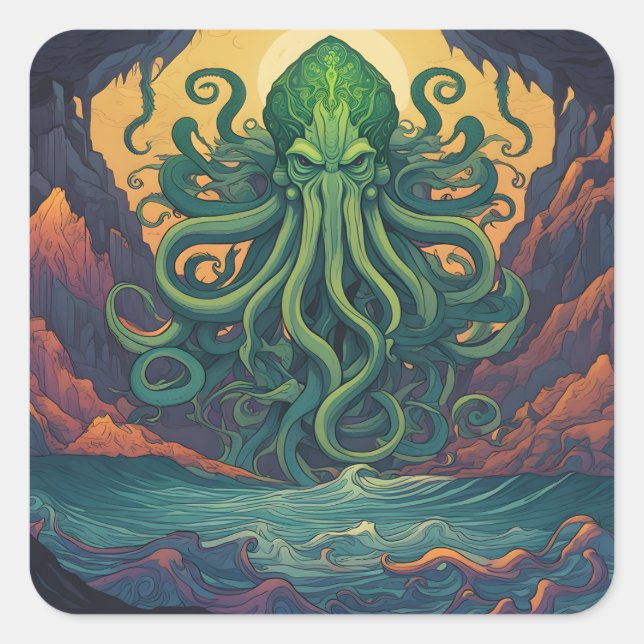 Cthulhu Mystical Symbolism Square Sticker (Front)