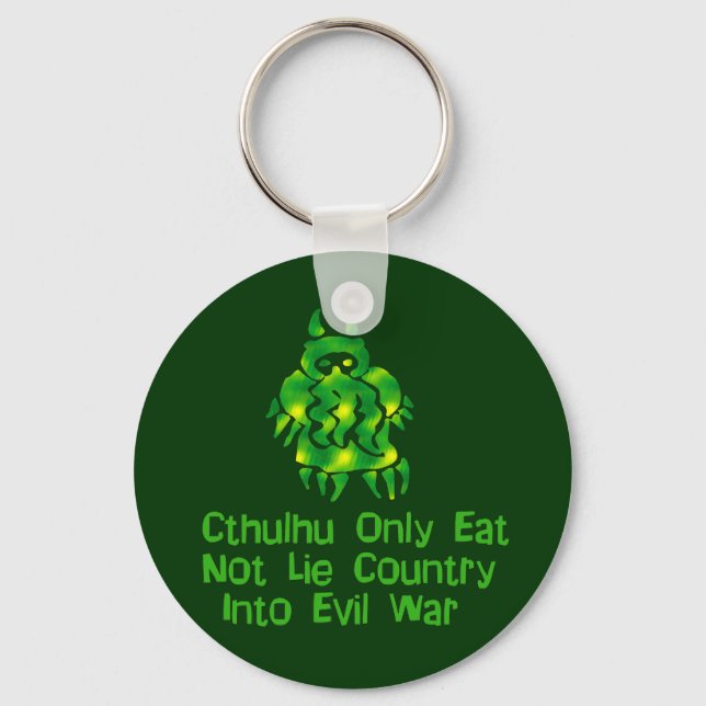 Cthulhu Only Eats Keychain (Front)