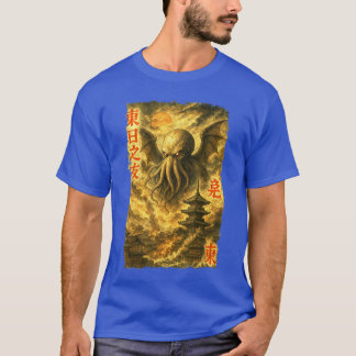 Cthulhu Over Edo Vintage Japanese Ukiyoe Cosmic Ho T-Shirt