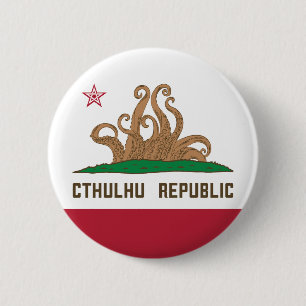 Cthulhu Republic California Flag Lovecraft 2 Inch Round Button