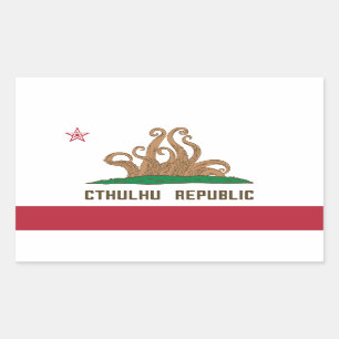Cthulhu Republic California Flag Lovecraft Sticker