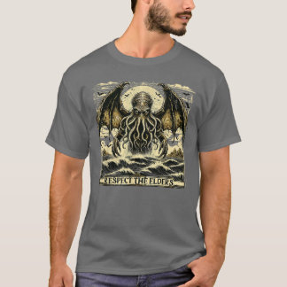 Cthulhu Respecthe Elders Vintage Cosmic Horror fam T-Shirt