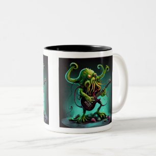 Cthulhu Rock 'n Roll Two-Tone Mug, 11 oz Coffee Mug