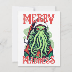 Cthulhu Santa's Merry Madness Gaze XMAS Card