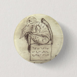 Cthulhu sketch by Lovecraft 1 Inch Round Button
