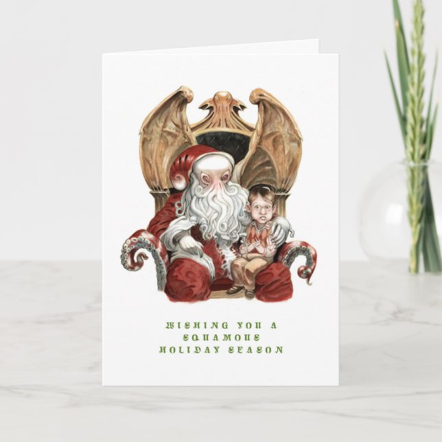 Cthulhu Squamous Holiday Card (Front)
