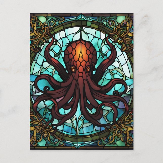 Cthulhu Stained Glass Postcard (Front)