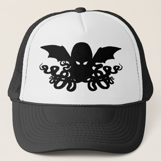 Cthulhu Trucker Hat - Black (Front)