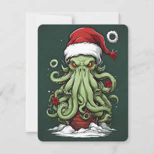 Cthulhu's Yuletide Reign: A Terrifying Christmas Holiday Card