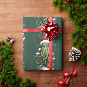 Cthulhu's Yuletide Reign: A Terrifying Christmas Wrapping Paper