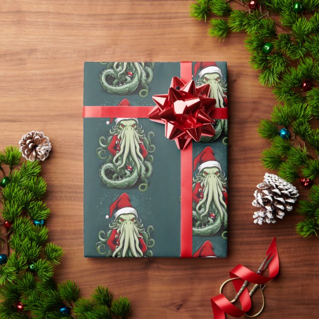 Cthulhu's Yuletide Reign: A Terrifying Christmas Wrapping Paper (Holiday Gift)