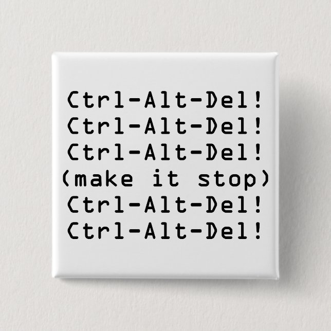 Ctrl-Alt-Del 2 Inch Square Button (Front)