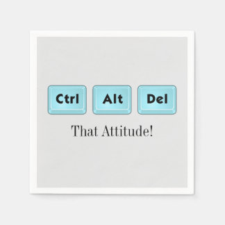 Ctrl Alt Del - Funny Cocktail Napkin