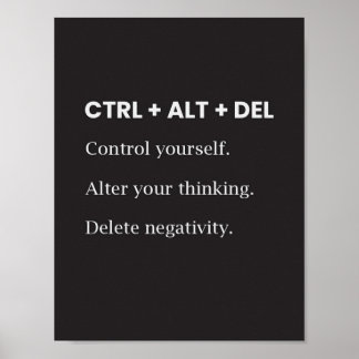 Ctrl Alt Del Motivational inspiration Saying Quote Poster