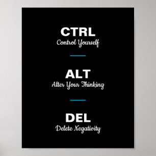 Ctrl Alt Del Motivational Sayings Quote Poster