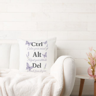 CTRL,ALT,DEL THROW PILLOW