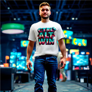CTRL + ALT = GAGNE - T-Shirt de mème technologique