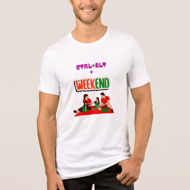 Ctrl+Alt+Weekend - funny family picnic Tri-Blend Shirt (Front)
