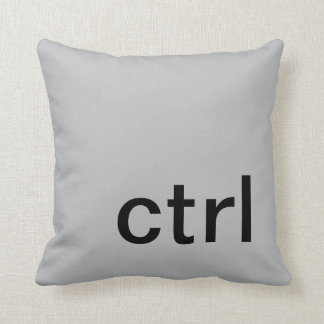 ctrl button pillow, Grey & Black Throw Pillow