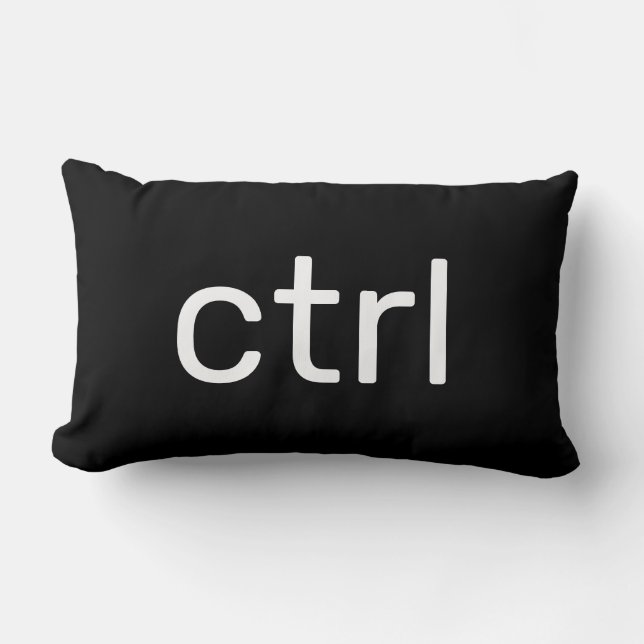 Ctrl Control Keyboard Command Black White Lumbar Pillow (Front)